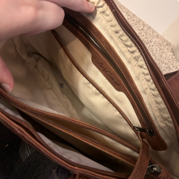 Concealed Carry Reagan Medium Leather Tote by Lady Conceal Dark Mahogany - Picture 6 of 11